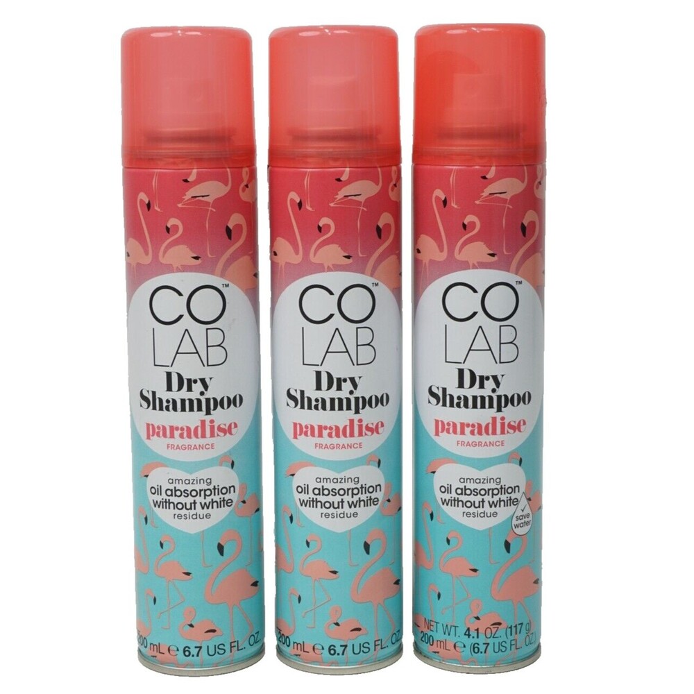 🔥3 PACK CoLab Dry Shampoo Paradise Fragrance 200ml/6.7 Oz #1 Dry Shampoo🔥